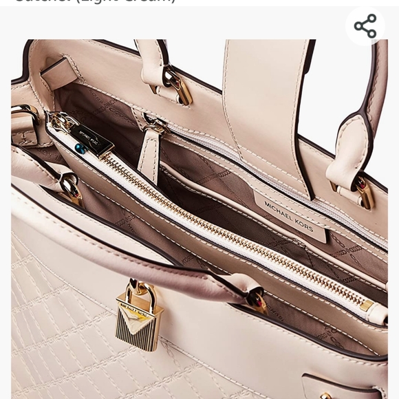 New Michael Kors LG Gramercy Satchel Lt Cream - Picture 5 of 9